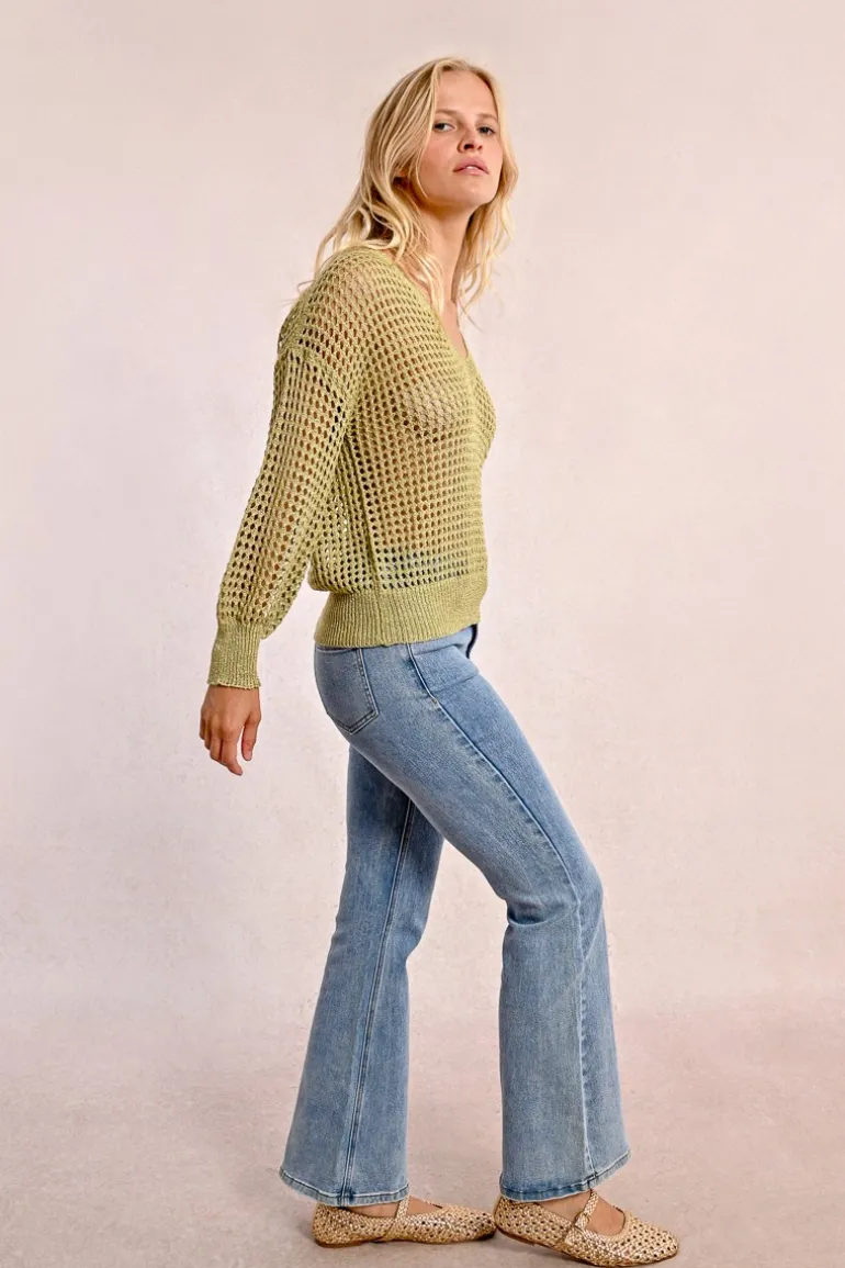 Pull en maille ajourée et irisée
