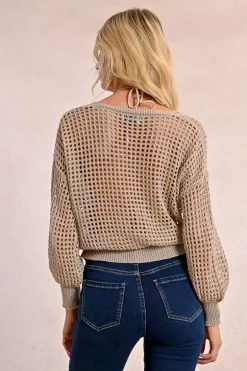 Pull en maille ajourée et irisée
