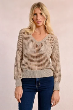 Pull en maille ajourée et irisée