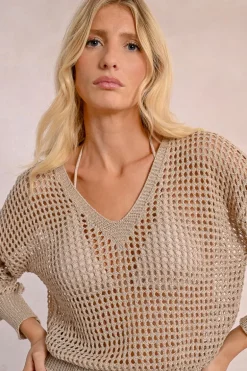 Pull en maille ajourée et irisée