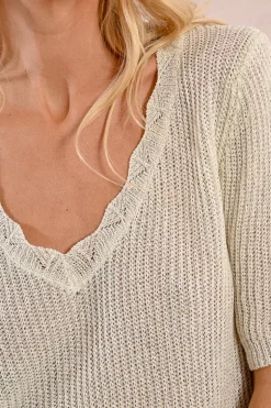 Pull en maille col V