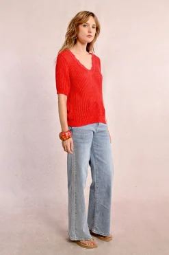 Pull en maille col V