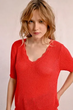 Pull en maille col V