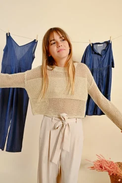 Pull en maille fine, manches longues