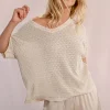 Pull en maille manches courtes