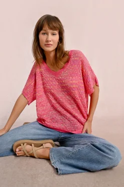Pull en maille manches courtes