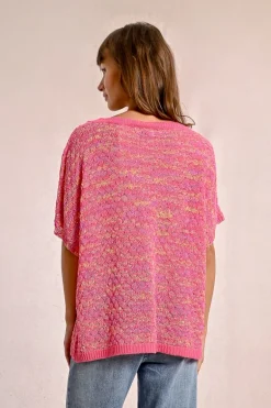 Pull en maille manches courtes