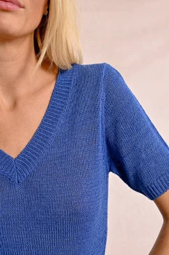 Pull en maille manches courtes