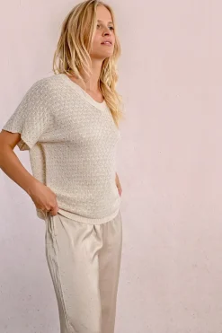 Pull en maille manches courtes
