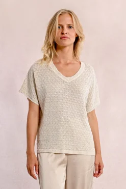 Pull en maille manches courtes