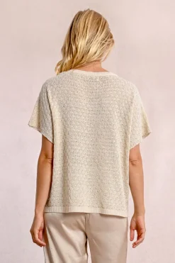 Pull en maille manches courtes
