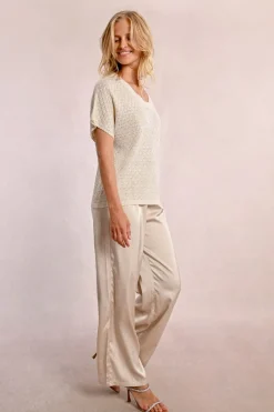 Pull en maille manches courtes