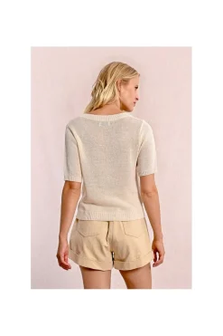 Pull en maille manches courtes