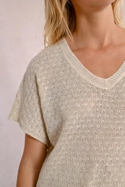 Pull en maille manches courtes