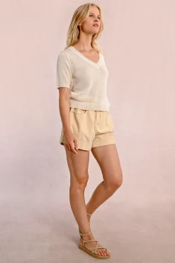 Pull en maille manches courtes