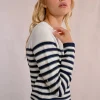 Pull en maille manches longues, marinière