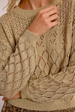 Pull en maille manches longues en semi-transparence