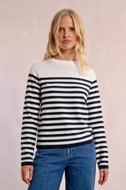 Pull en maille manches longues, marinière