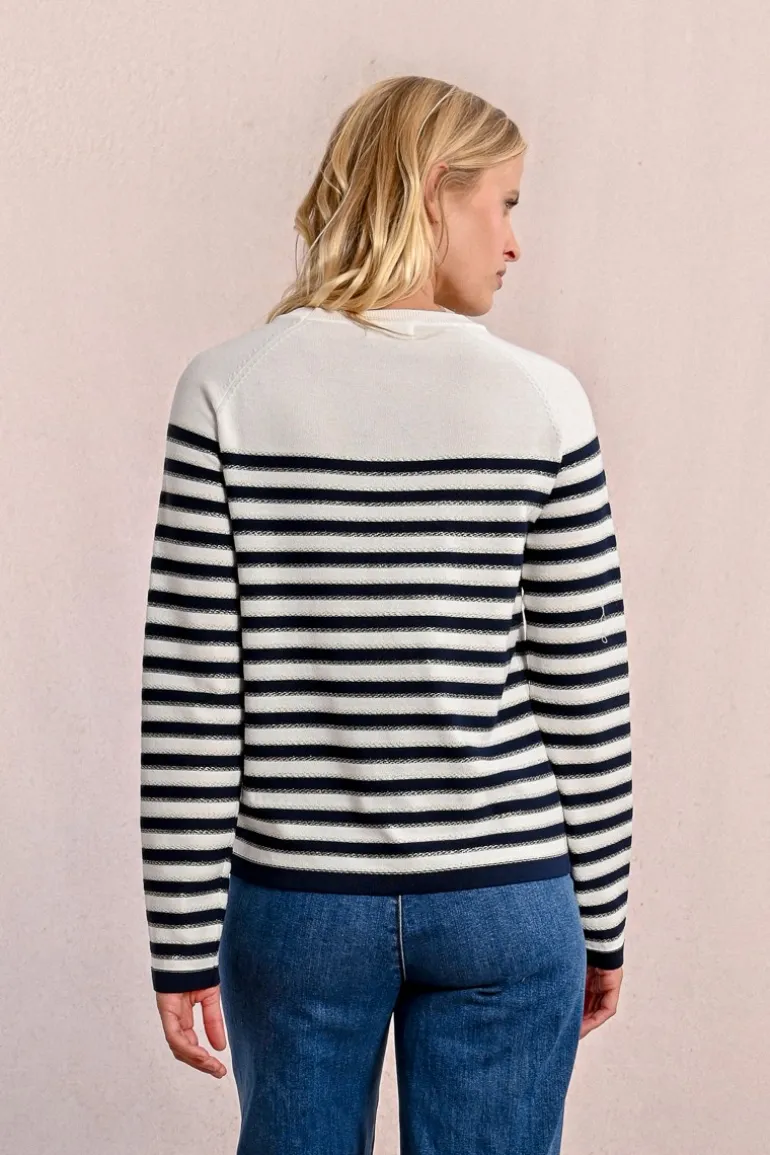 Pull en maille manches longues, marinière