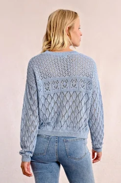 Pull en maille manches longues en semi-transparence