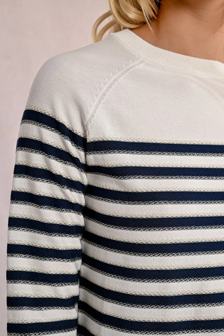Pull en maille manches longues, marinière