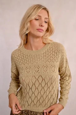 Pull en maille manches longues en semi-transparence
