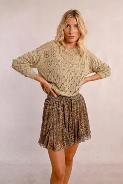 Pull en maille manches longues en semi-transparence