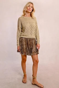 Pull en maille manches longues en semi-transparence