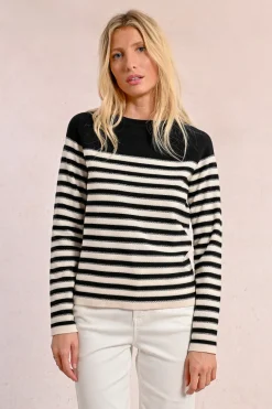 Pull en maille manches longues, marinière