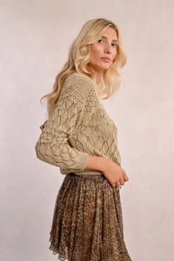 Pull en maille manches longues en semi-transparence