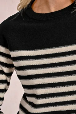 Pull en maille manches longues, marinière
