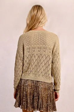 Pull en maille manches longues en semi-transparence