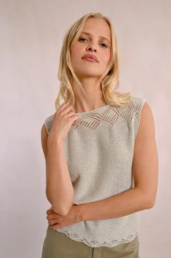 Pull en maille sans manches