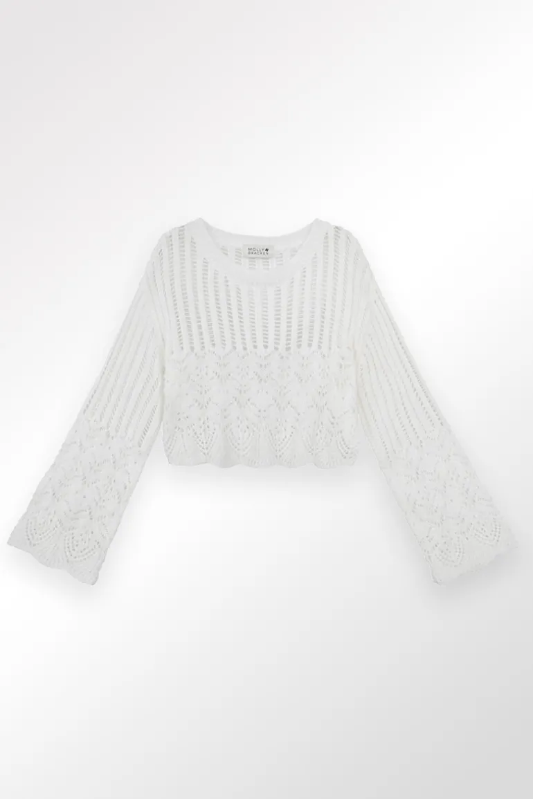Pull en maille, semi-transparent