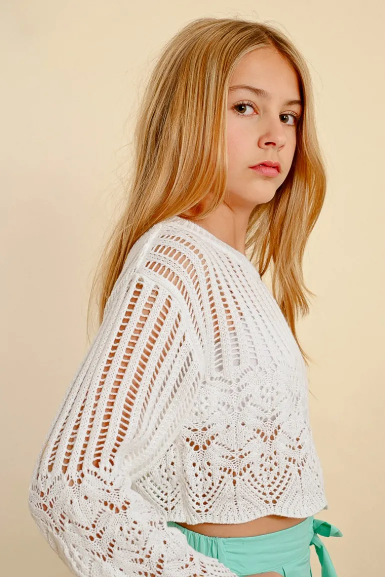 Pull en maille, semi-transparent