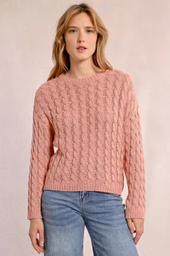 Pull en maille torsadé, manches longues