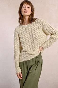 Pull en maille torsadé, manches longues