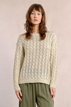 Pull en maille torsadé, manches longues