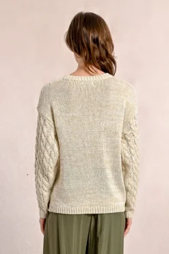 Pull en maille torsadé, manches longues