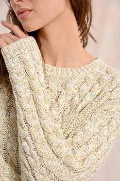 Pull en maille torsadé, manches longues