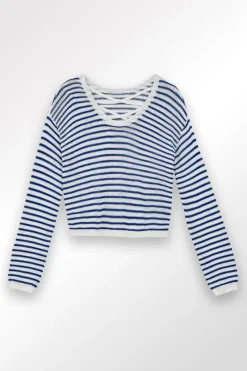 Pull marinière, c艙ur brodé