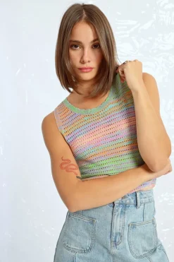 Pull sans manches en maille