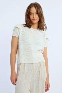 Pull sans manches parsemé de sequins
