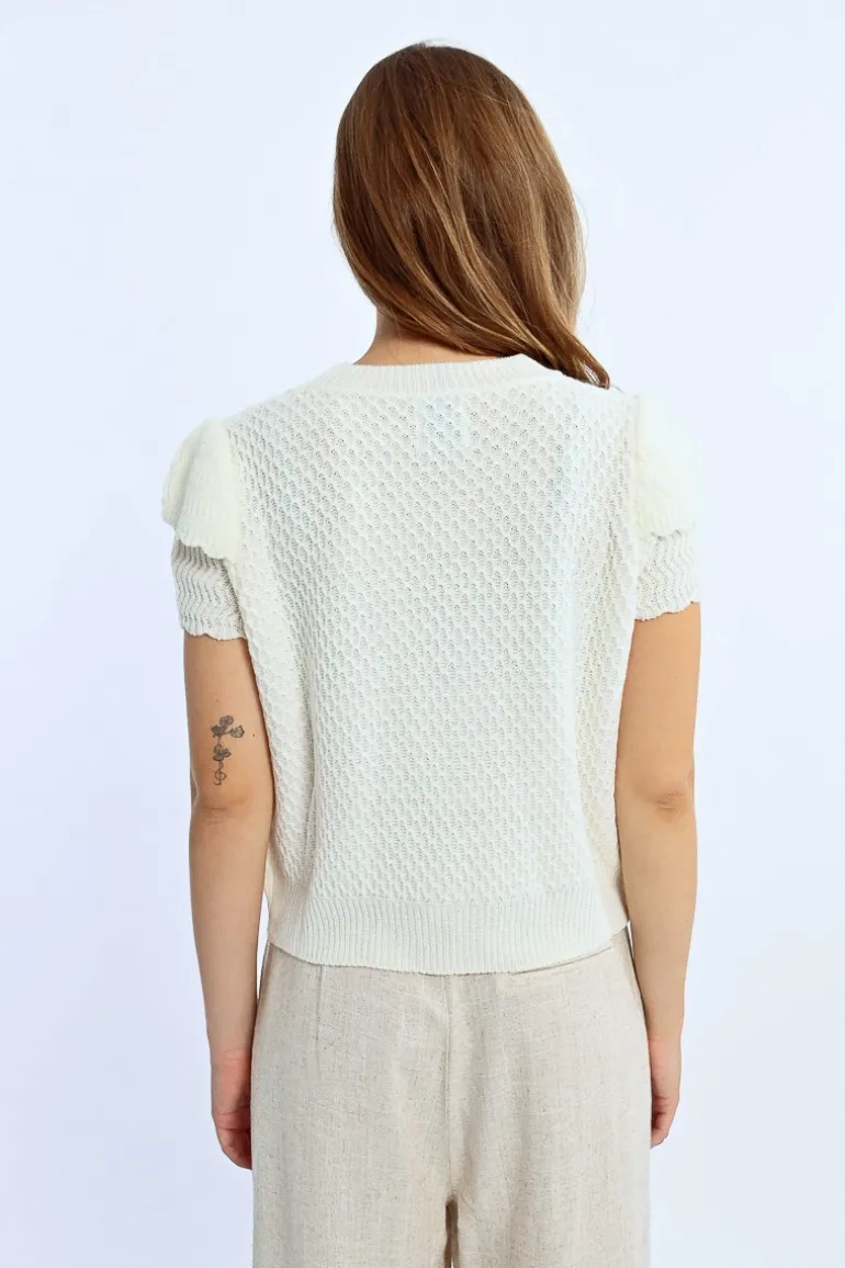 Pull sans manches parsemé de sequins