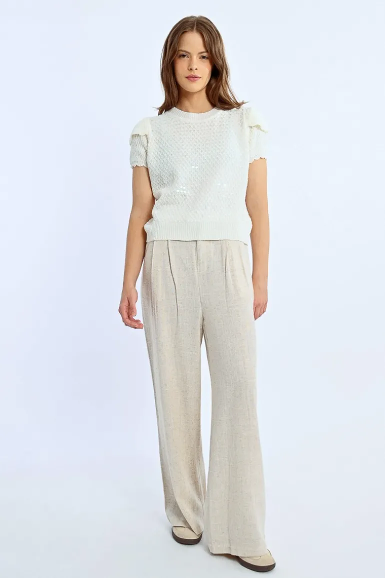 Pull sans manches parsemé de sequins