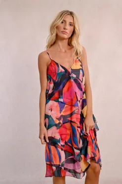 Robe asymétrique à imprimé