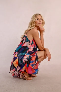 Robe asymétrique à imprimé