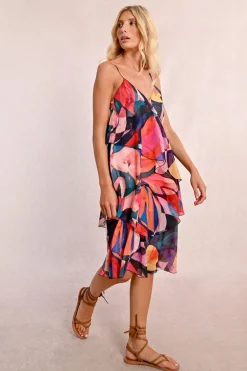 Robe asymétrique à imprimé