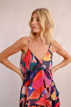 Robe asymétrique à imprimé