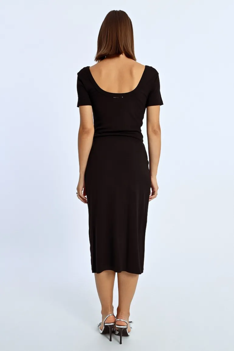 Robe boutonnée à fronces